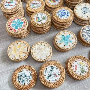 Napperons en osier de haute qualité Style classique avec finition en rotin Logo personnalisé Style de fleur à prix raisonnable Vente en gros Vietnam - Product Image 2