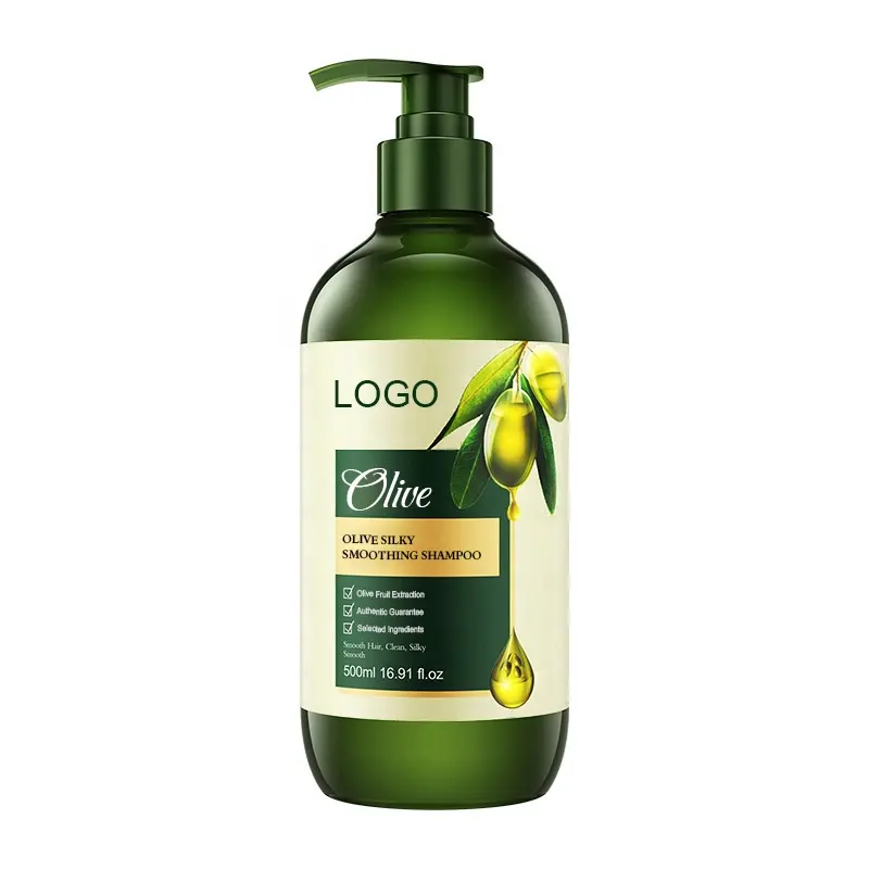 Champú y Acondicionador para el cabello de aceite de oliva sin sulfatos, orgánico puro, sedoso y brillante, personalizado