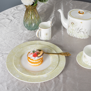 Vaisselle de luxe en porcelaine fine à motif pissenlit, tasses à thé et assiettes pour banquets, articles ménagers, vente en gros, logo personnalisé - Product Image 2