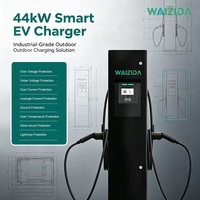 Neue WAIZIDA IP65 44kW 3-Phasen Bodenmontierte Kommerzielle AC EV-Ladestation Typ 1 CCS2 Doppel-Ladepistolen Outdoor Smart-Ladesäule