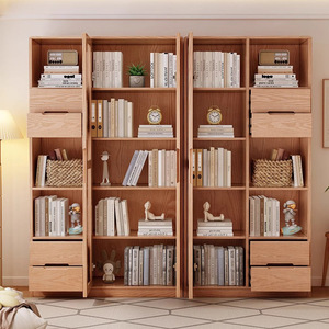 Dazhang Jiaju Ash Wood Bookcase Floor <b>Standing</b> Multi Tier Storage Rack For Living Room Home Use - Product Image 3