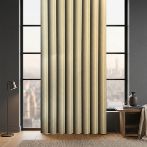 ผ้าม่านสีเบจทองสำหรับตกแต่งหน้าต่างห้องนั่งเล่นสไตล์โมเดิร์น - Product Image 2