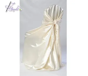 cheap champagne universal satin tie up chair covers fitting all banquet chairs folding chairs
