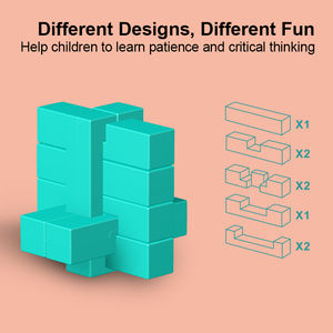 Puzzle de serrure Lu Ban pour enfants, jeu de blocs en plastique <span class=keywords><strong>KongMing</strong></span> à assembler, 15 pièces, jeu éducatif DIY pour soulager le stress - Product Image 5