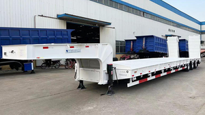 Heavy Duty 1-2 Ton Hydraulic Lowbed Drop Deck Gooseneck Semi Truck <b>Trailer</b> 12.5x2.5x1.5m Shandong Fengniao - Product Image 5