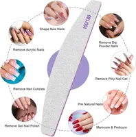 Lime à ongles professionnelle réutilisable double face (grain 100/180) – Outil de manucure pour la maison et le salon