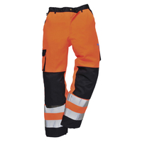 Pantalon cargo pour homme ignifuge et antistatique, 98% coton, 2% élasthanne, avec poches latérales, bande réfléchissante argentée haute visibilité