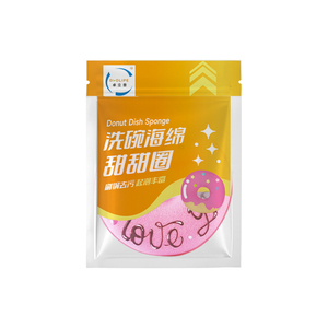 Bán buôn thân thiện với môi bền dễ thương donut hình dạng Nhà Bếp Làm sạch miếng bọt biển pad với Ergonomic lỗ để rửa món ăn - Product Image 2