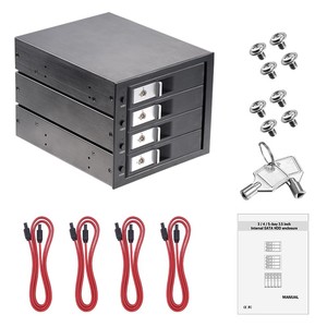 Unestech 4-Bay Alumínio Hard Drive Enclosure Externo SAS Interface SSD/HDD Case para 3.5 "SATA <span class=keywords><strong>Computer</strong></span> Chassis em Stock - Product Image 6