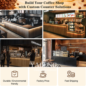 Bancone per Chiosco Caffè, Design per Caffetteria, Decorazione con Mobili in Legno, Bancone <span class=keywords><strong>Bar</strong></span> per Soluzioni Caffetteria - Product Image 2