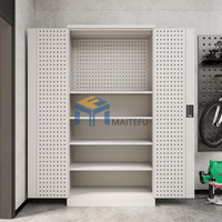 Armoire à outils en acier robuste à double porte, avec panneau perforé et tiroirs verrouillables, pour atelier automobile – Vente directe usine OEM