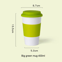Cadeau Coloré Personnalisé Sillicon Caoutchouc Couvercle et Manchon Créatif Étudiant Bureau Utilisation Lait Thé Café Tasse en Céramique sans Poignée
