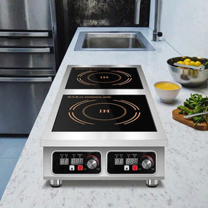 7000 Вт, двойная печь, промышленная индукционная плита, 2 конфорки, корпус из нержавеющей стали для бытового использования в отеле, электроэнергия - Product Image 1