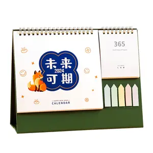 2024 Desk Calendar Custom Simple Desktop Small Fresh Calendar Cute Self-discipline Punch Notes Custom Logo Calendar