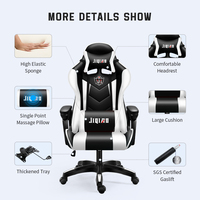 Vente en gros de chaise d'ordinateur réglable inclinable à 135 degrés chaise pivotante de style course de joueur avec matériau en cuir synthétique