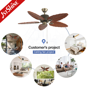 Ventilateur de plafond Palm 52 pouces 1stshine, pales en bois, chaîne de traction, ventilateur de plafond rétro traditionnel sans lumière - Product Image 5