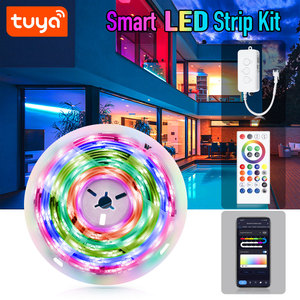 Bande lumineuse <span class=keywords><strong>LED</strong></span> intelligente Tuya RGBIC WiFi Alexa Google Home, <span class=keywords><strong>ruban</strong></span> lumineux néon intelligent à couleurs magiques IP65, lampe <span class=keywords><strong>ruban</strong></span> PST-RGBIC05M - Product Image 2