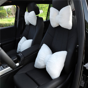 Coussin de tête de siège auto en peluche, imitation fourrure de lapin, support de nuque, coussin de soutien, chaud et confortable pour l'hiver, ensemble d'accessoires automobiles - Product Image 2