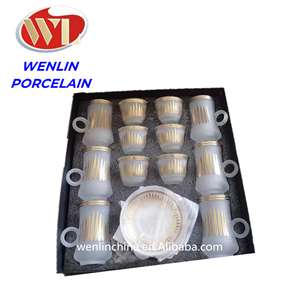24 Uds nueva taza de té de vidrio juego de café de alta calidad árabe Etiopía cerámica y porcelana de hueso Habesha agua cawa taza de porcelana de Ramadán - Product Image 5