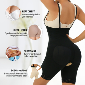 Fajas de cintura alta <span class=keywords><strong>para</strong></span> <span class=keywords><strong>mujer</strong></span>, ropa moldeadora adelgazante transpirable con cremallera, levantador de glúteos, Control de barriga, pantalones de levantamiento de cadera, entrenador de cintura, bragas - Product Image 2