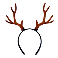 Serre-tête de Noël Marron Rouge Grandes Cornes de Cerf Créatives Accessoires de Tête d'Élan Faits à la Main en Résine Plastique Non Tissée pour Adulte