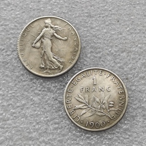 1903,1906,1914-C,1900 Frankrijk 1 Franc Semeuse, Parijs antieke stijl herdenkingsmunten, geschenken, woondecoratie - Product Image 2