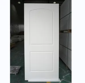 34 in. x 80 in. 2-Panel Arch Top Smooth Primed Composite Single Prehung exterior slab door