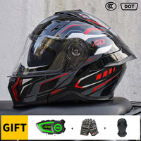 Casque de moto personnalisé AD Factory avec Bluetooth, visière double, certifié DOT, doublure en coton, casques ouverts
