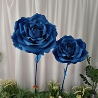 Décor de mariage, énorme toile de fond florale artificielle en mousse EVA, fleurs modernes faites à la main, roses bleues réalistes, Saint-Valentin, remise des diplômes