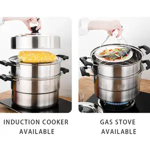 DIA 28CM Factory Direct High Quality 304 Stainless Steel Steamer Pot Durable Metal Cookware Food Preparation Dumpling Steamer