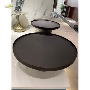 Sang trọng sáng tạo vòng Bàn cà phê nhỏ phòng khách nhà bàn trà kim loại đá cẩm thạch cao và thấp kết hợp Bàn cà phê - Product Image 4