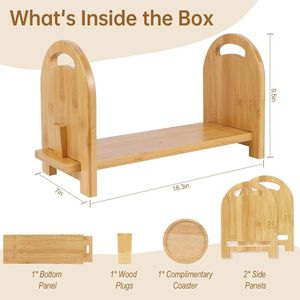 Solid wood <b>desktop</b> bookshelf, storage rack, decorative rack, kitchen spice and condiment holder, book and magazine display rack - Product Image 4