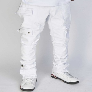 Custom Multi-Bolsillo <span class=keywords><strong>Cargo</strong></span> <span class=keywords><strong>Jeans</strong></span> Skinny Blanco Stacked <span class=keywords><strong>Jeans</strong></span> Hombres - Product Image 1