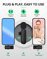 Mini Microphone Professionnel Sans Fil Lavalier 3 en 1 pour iPhone Android Caméra iPad USB-C Enregistrement Live