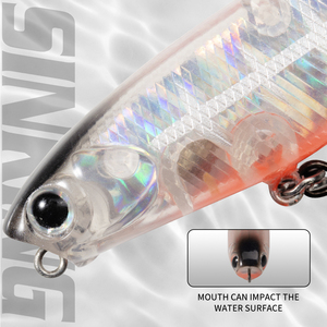 โรงงานขายส่ง Hunthouse เหยื่อปลอม ABS 60 มม. 4.1 กรัม <span class=keywords><strong>WTD</strong></span> Walk the Dog Topwater Minnow สำหรับตกปลาแบสในน้ำจืด - Product Image 5