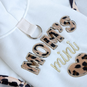 Sweat-shirt à capuche imprimé léopard blanc pour petits et moyens chiens et chats, vêtements pour animaux de compagnie quatre saisons, matériau en polyester - Product Image 4