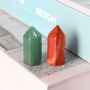 Toptan Sunstone kristal altıgen prizma kırmızı obsidyen Balmatin kulesi temizle kuvars kristalleri noktaları - Product Image 5