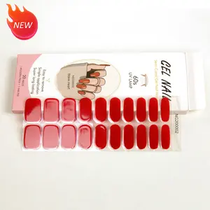 Wholesale korean styles semi cured gel nail sticker uv led lamp custom nail strips