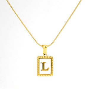 Zogxin Stainless Steel Snake Chain Letter Necklace 18K Gold Plated Pendant Women's Jewelry Gift Fashion Pendant Necklaces - Product Image 5