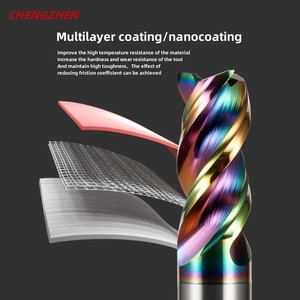 Special <strong>CNC</strong> HRC65 <strong>3</strong> Flute End Mill U-groove Color Metal Milling Coated High Gloss Aluminum Engraving <strong>Router</strong> <strong>Bits</strong> - Product Image 2