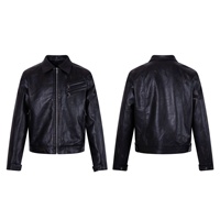 Veste en cuir PU rétro pour homme, style urbain, avec fermeture éclair, coupe ample, col à revers, motif cœur, décontractée, vintage, pour l'extérieur, style hip-hop