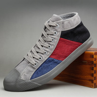 Chaussures classiques pour hommes multicolores, chaussures plates respirantes en toile, baskets basses à lacets décontractées pour hommes, espadrilles 9047