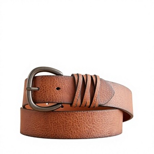 BS INTERNATIONAL Custom Brand Logo Printed Steel Pin Buckle Cow Hide Leather Unisex Party Solid Waterproof Eco-Friendly Belt - Product Image 4