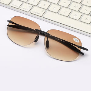 老眼鏡 & サングラス女性男性着色グレーリムレスサンリーダーメガネUVブロッカー釣り運転 - Product Image 1