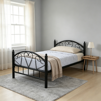 Lit double en fer en forme de cœur pour dortoir, idéal pour économiser de l'espace, pour chambre à coucher, appartement et hôtel (tailles King et Queen disponibles)