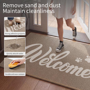 Alfombra de Bienvenida Rectangular Antideslizante para Interiores con Diseño de Huella de Perro, Fibra de Poliéster, Estilo Moderno - Product Image 4