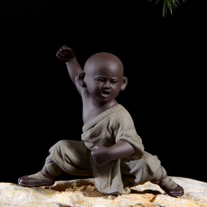 MSH National tide Style Grand Kung Fu Kid Purple Sand Tea Pet Ornament - Product Image 5