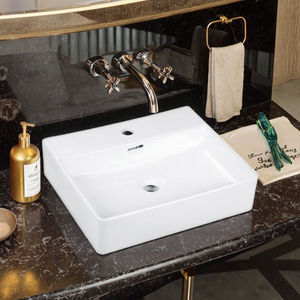 מודרני חרסינה באיכות גבוהה אבן פורצלן לשטוף את הכיור בעבודת יד עבור בתי מלון בעיצוב רחצה אמנותי - Product Image 4