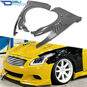 กันชนหน้า G37 สำหรับ Infiniti G37 Coupe 2 ประตู ปี 2008-2014 รุ่น DLF Attk แบบคาร์บอนไฟเบอร์ พร้อมช่องระบายอากาศด้านบน - Product Image 1
