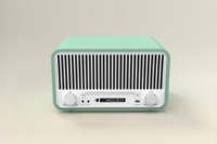 Haut-parleur encastrable rétro vert mini Hi-Fi pour une puissance de 50 W, compatible AirPlay, FM/USB/SD, avec télécommande, idéal pour les activités de plein air